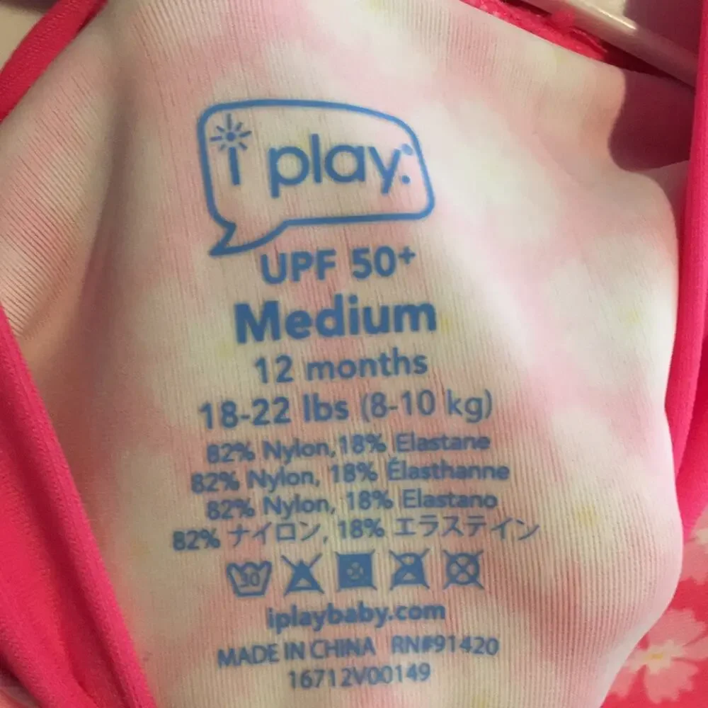 I Play Flower Swim Shirt Size 12 Months Pink